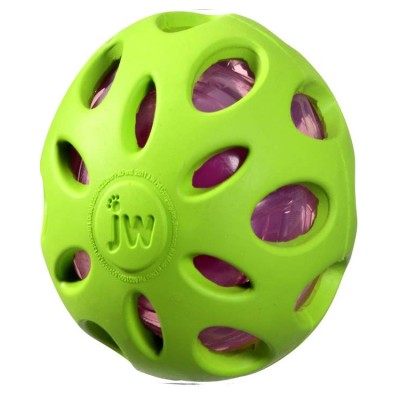 JW PET Crackle Heads medium Ball Dog Toys